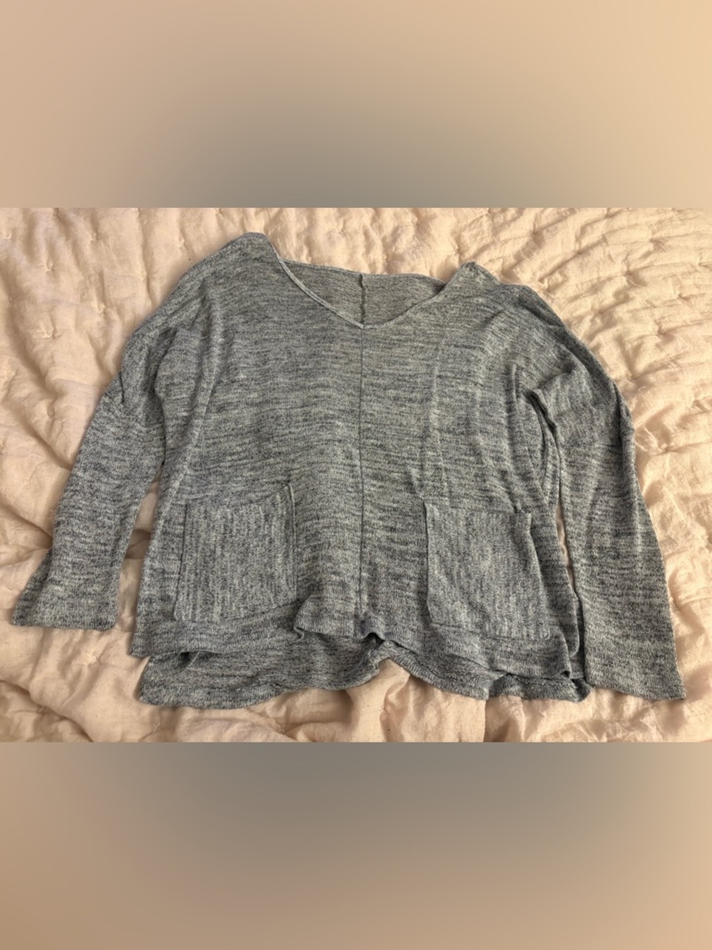 Charlotte Russe Heather Gray Knit Relaxed Draped Tunic Women’s Sweater